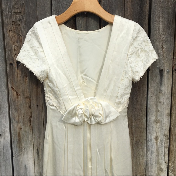 Vintage 80’s Scott McClintock Lace Maxi Dress Cream 4 - Picture 9 of 15